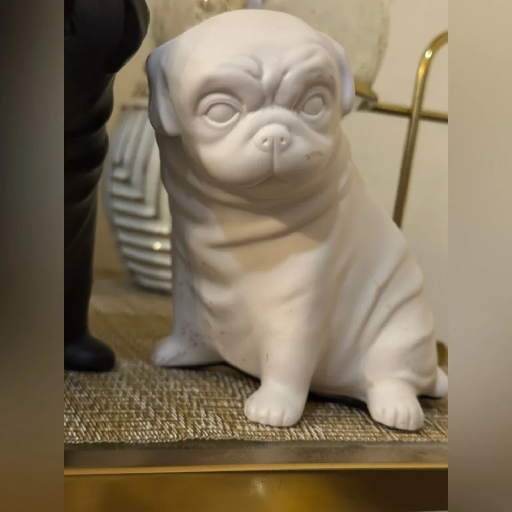 Z Gallerie PUG BOOK END SET OF 2 dogs black and white gallery